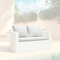 MOBELLIA Housses de coussin de remplacement pour Canapé 2 places Calvi Blanc Best