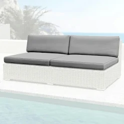 MOBELLIA Housses de coussin de remplacement pour Chauffeuse 2 places Palma Gris anthracite Gris foncé Discount
