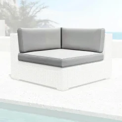 MOBELLIA Housses de coussin de remplacement pour Fauteuil d'angle Palma Gris Hot