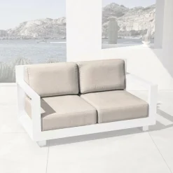 MOBELLIA Housses de coussin de remplacement pour Canapé 2 places Elba Taupe Hot