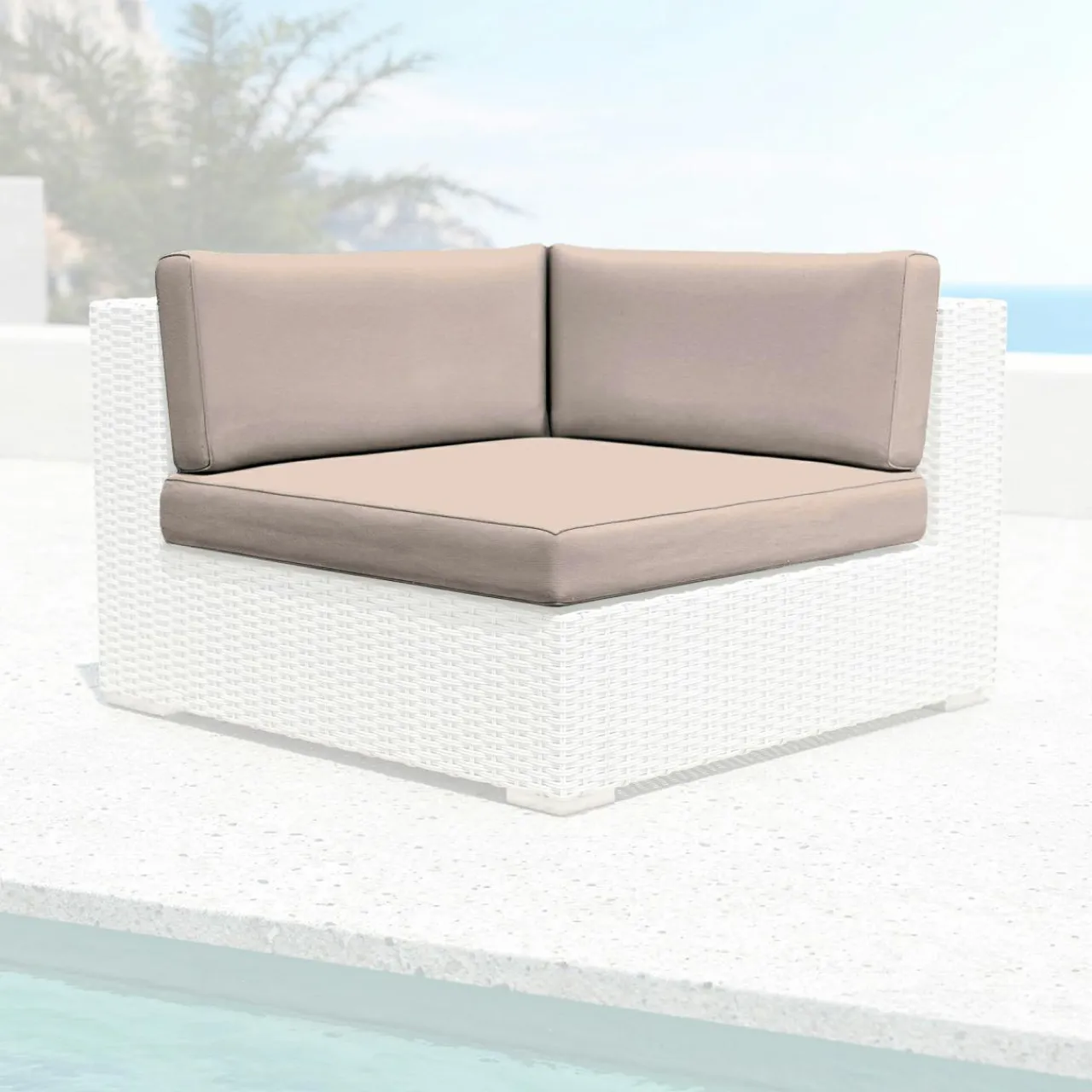MOBELLIA Housses de coussin de remplacement pour Fauteuil d'angle Palma Taupe Online