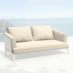 MOBELLIA Housses de coussin de remplacement pour Canapé 2 places Monte Carlo Taupe New
