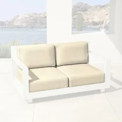 MOBELLIA Housses de coussin de remplacement pour Canapé 2 places Elba Beige Hot