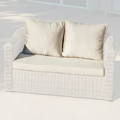 MOBELLIA Housses de coussin de remplacement pour Canapé 2 places Calvi Beige Best