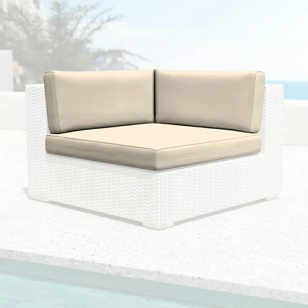 MOBELLIA Housses de coussin de remplacement pour Fauteuil d'angle Palma Beige Online