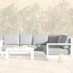 MOBELLIA Housses de coussin de remplacement pour salon de jardin d'angle Elba Gris clair Clearance