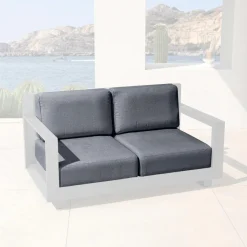 MOBELLIA Housses de coussin de remplacement pour Canapé 2 places Elba Gris Anthracite Clearance
