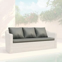 MOBELLIA Housses de coussin de remplacement pour Canapé 3 places Calvi Gris foncé Best