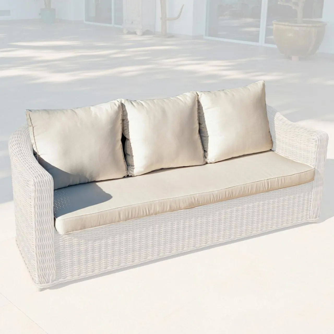 MOBELLIA Housses de coussin de remplacement pour Canapé 3 places Calvi Beige Online