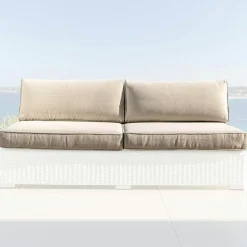MOBELLIA Housses de coussin de remplacement pour Chauffeuse 2 places Palma Taupe Sale