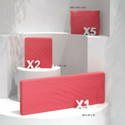 MOBELLIA Housses de coussin de remplacement pour salon de jardin Calvi 5 places - Rouge Clearance