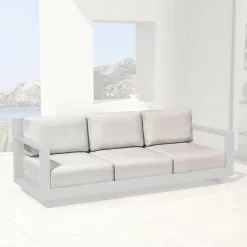 MOBELLIA Housses de coussin de remplacement pour Canapé 3 places Elba Gris clair Discount