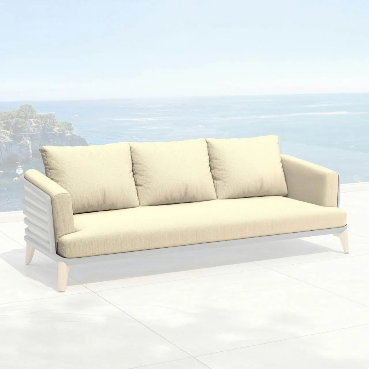 MOBELLIA Housses de coussin de remplacement pour Canapé 3 places Monte Carlo Beige Discount