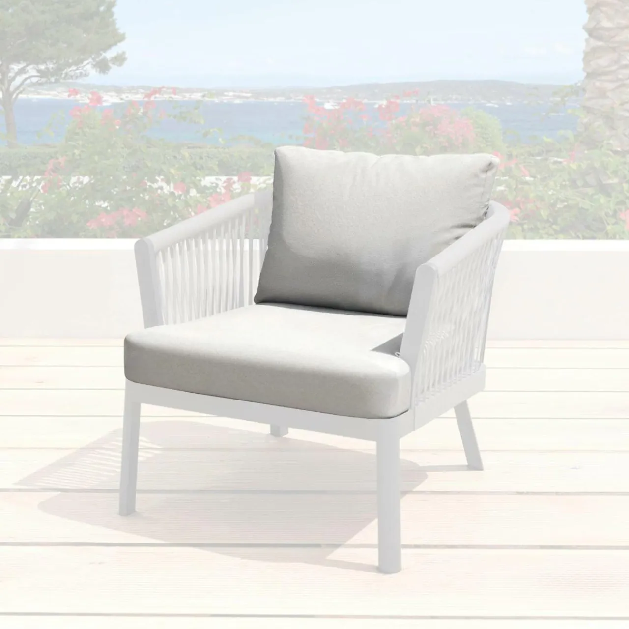 MOBELLIA Housses de coussin de remplacement pour Fauteuil Amalfi Gris clair New