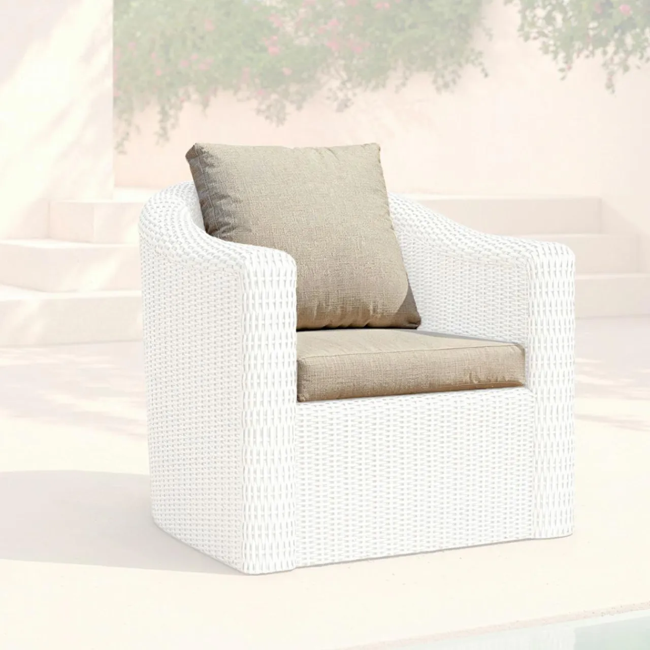 MOBELLIA Housses de coussin de remplacement pour Fauteuil Calvi Taupe Discount
