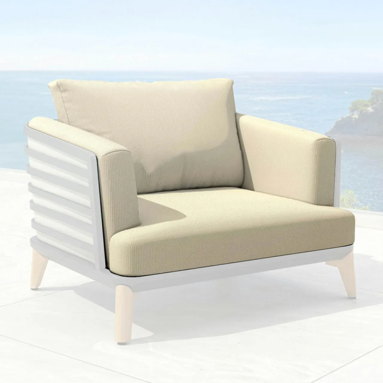 MOBELLIA Housses de coussin de remplacement pour Fauteuil Monte Carlo Beige