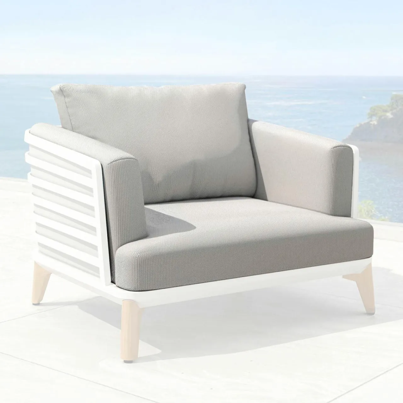 MOBELLIA Housses de coussin de remplacement pour Fauteuil Monte Carlo Gris clair Outlet