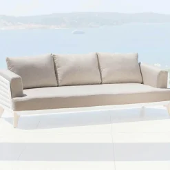 MOBELLIA Housses de coussin de remplacement pour Canapé 3 places Monte Carlo Taupe