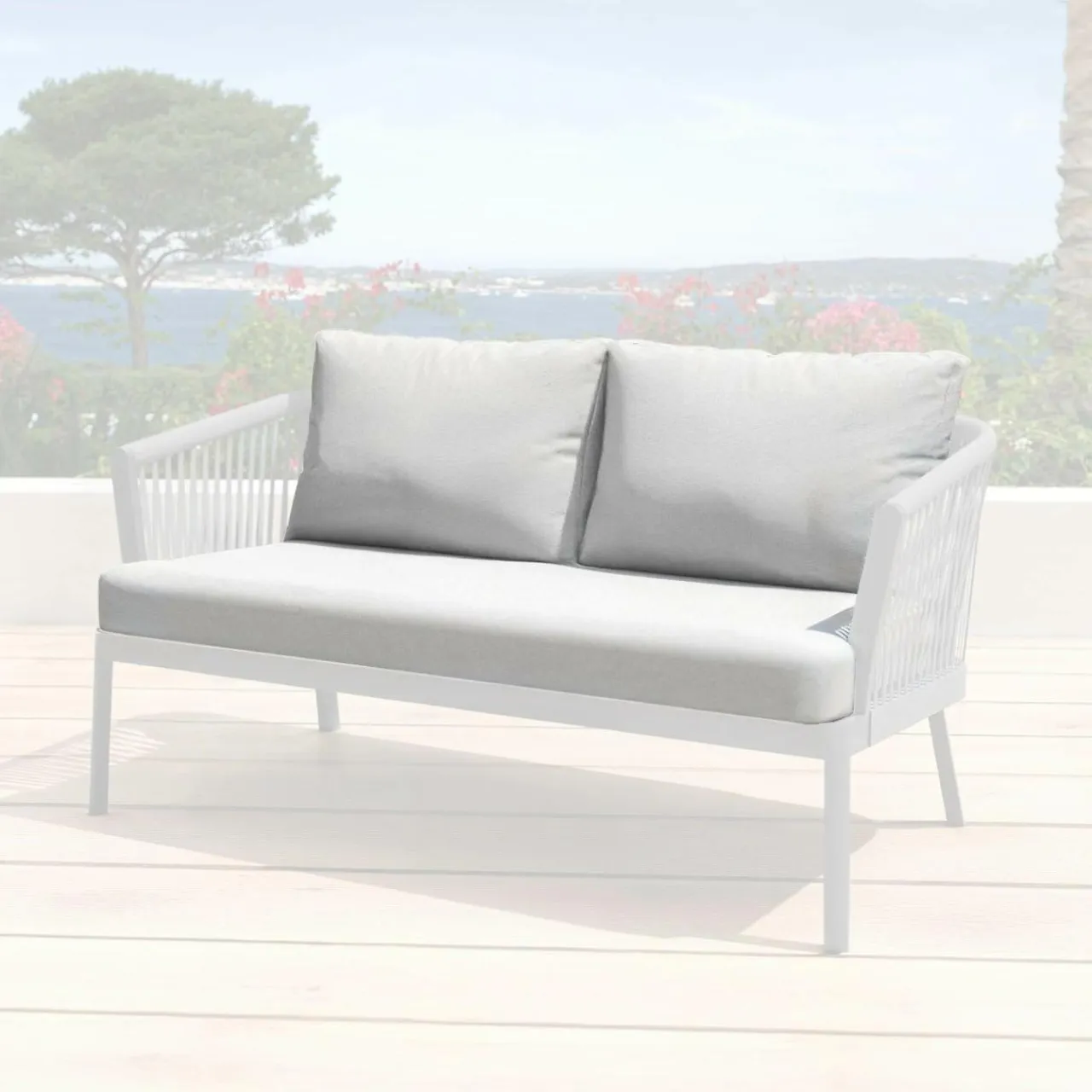 MOBELLIA Housses de coussin de remplacement pour Canapé 2 places Amalfi Gris clair Discount