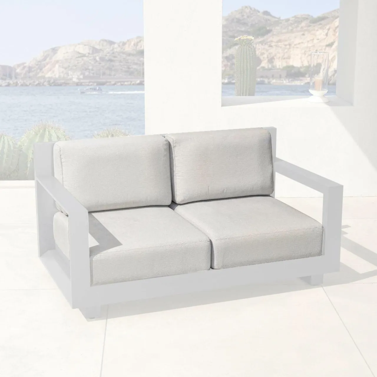 MOBELLIA Housses de coussin de remplacement pour Canapé 2 places Elba Gris clair Online