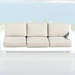 MOBELLIA Housses de coussin de remplacement pour Canapé 3 places Elba Taupe Best