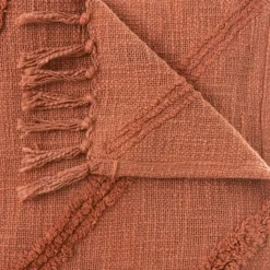 ATMOSPHERA Jeté de canapé coton (130 x 180 cm) Inca Terracotta Discount