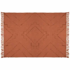ATMOSPHERA Jeté de canapé coton (130 x 180 cm) Inca Terracotta Discount