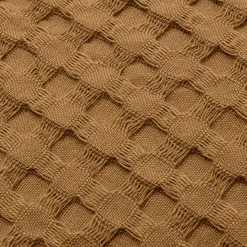 EMINZA Jeté de lit coton nid d'abeille (130 x 160 cm) Maya Camel