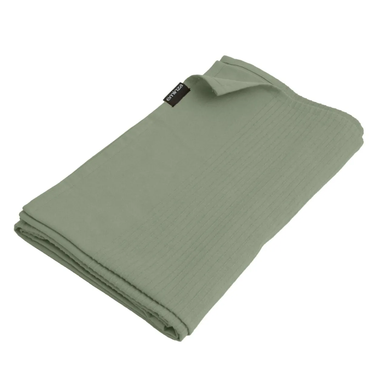 EMINZA Jeté de lit coton tissé (130 x 160 cm) Léa Vert romarin