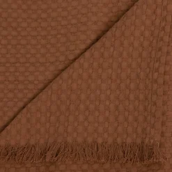ATMOSPHERA Jeté de lit coton (130 x 180 cm) Widdy Terracotta New