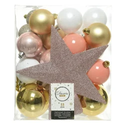 KAEMINGK Kit de décoration de sapin de Noël Novae multi Or / Blanc / Rose / Perle Clearance