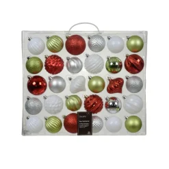 KAEMINGK Kit de décoration de sapin de Noël Agéna , blanc et rouge Thé Vert Discount