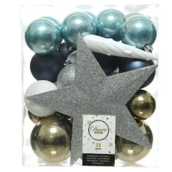 KAEMINGK Kit de décoration de sapin de Noël Novae multi Argent Bleu nuit Best