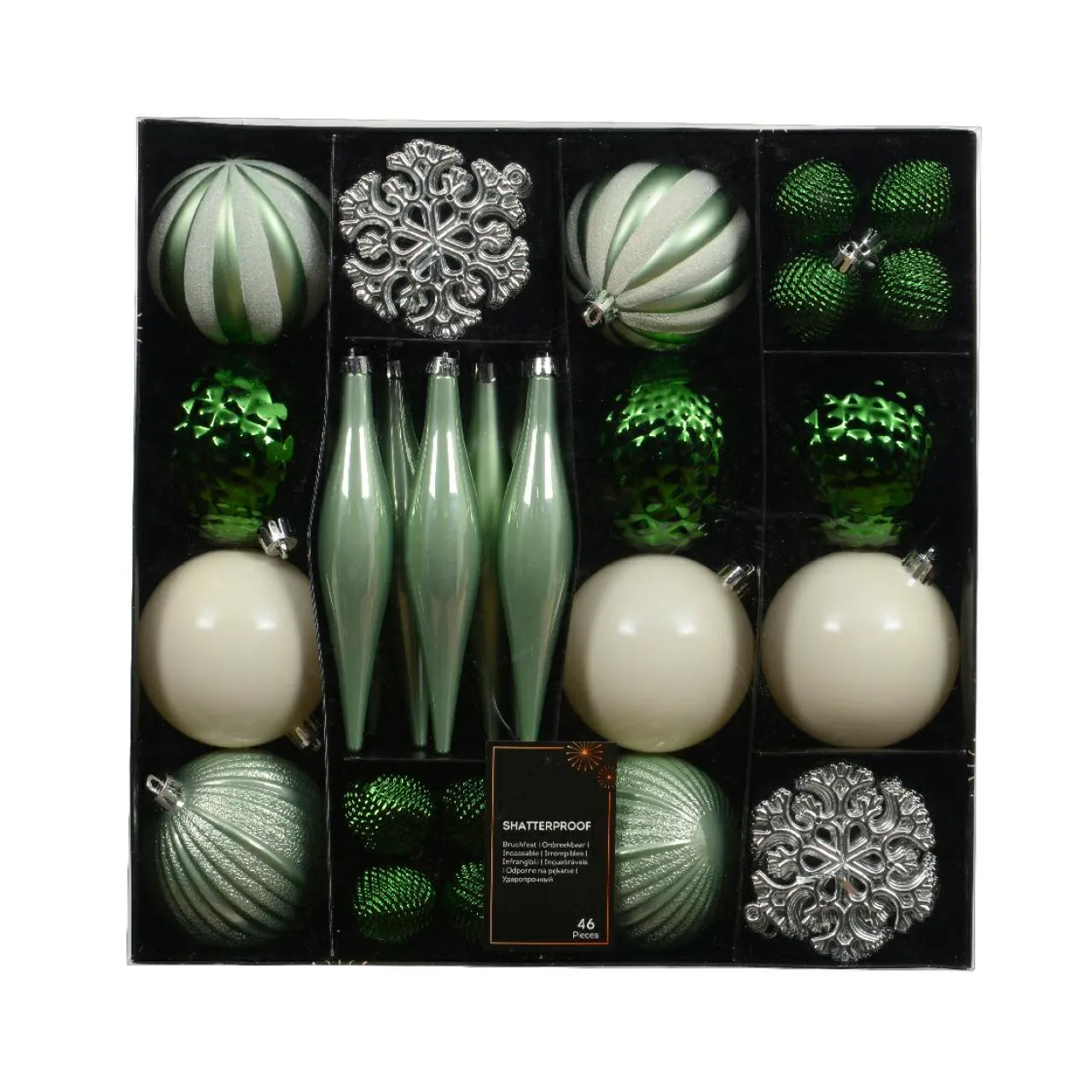 KAEMINGK Kit de décoration de sapin de Noël Christmas et blanc laine Vert matcha Clearance