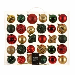 KAEMINGK Kit de décoration de sapin de Noël Agéna , Rouge et Or Vert sapin Hot