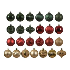 KAEMINGK Kit de décoration de sapin de Noël Agéna , Rouge et Or Vert sapin Hot