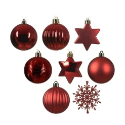 KAEMINGK Kit de décoration de Sapin de Noël (40 pcs) Cristal Rouge