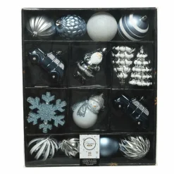 KAEMINGK Kit de décoration de sapin de Noël Tradition Bleu clair/Blanc/ Bleu nuit