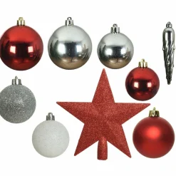 KAEMINGK Kit de décoration de sapin de Noël Novae multi Blanc / Rouge New