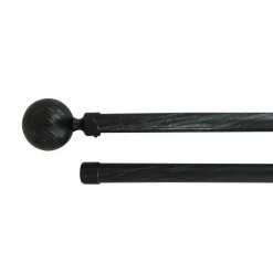LUANCE Kit de tringle extensible double barres (L120 - L210 cm / D19 mm) Paloma et argent Noir Best