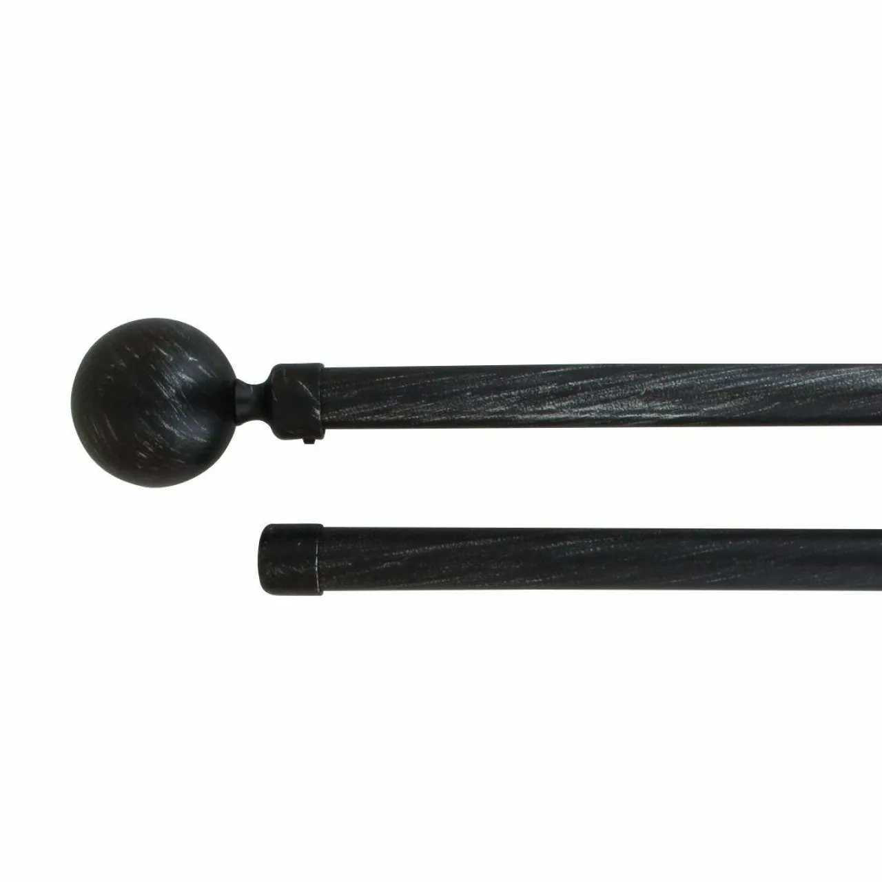 LUANCE Kit de tringle extensible double barres (L120 - L210 cm / D19 mm) Paloma et argent Noir Best