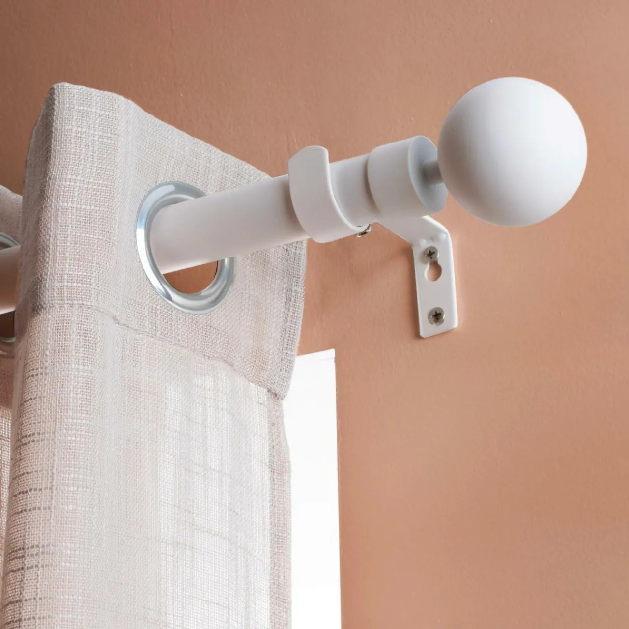 LUANCE Kit de tringle extensible (L120 - L210 cm / D28 mm) Gaïa Blanc Best