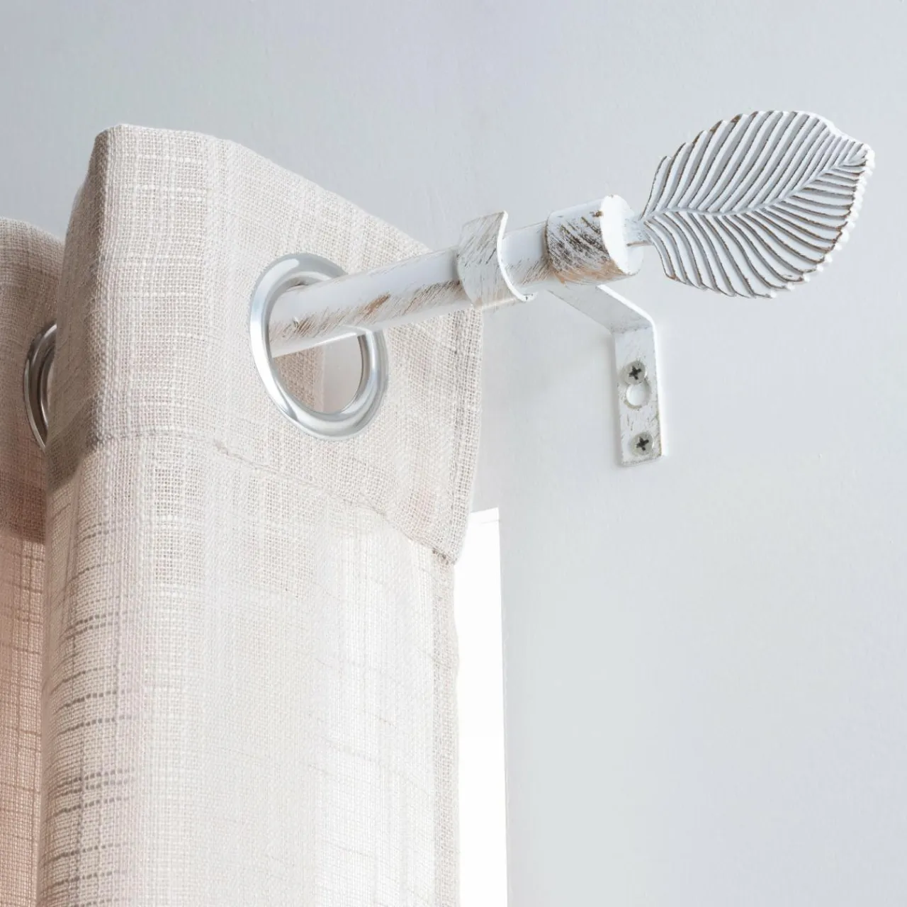 LUANCE Kit de tringle extensible (L120 - L210 cm / D19 mm) Exotica et or Blanc Outlet