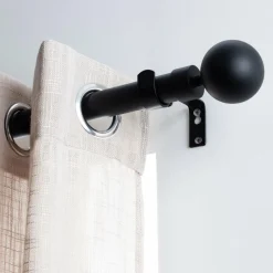 LUANCE Kit de tringle extensible (L120 - L210 cm / D28 mm) Gaïa Noir Discount