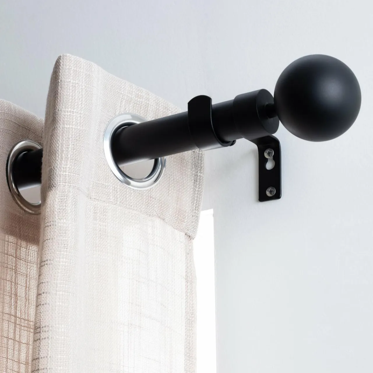 LUANCE Kit de tringle extensible (L210 - L380 cm / D28 mm) Gaïa Noir Sale