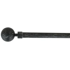 LUANCE Kit de tringle extensible (L120 - L210 cm / D19 mm) Basic et argent Noir