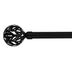 LUANCE Kit de tringle rideau extensible (L210 - L380 cm / D19 mm) Vintage mat Noir New