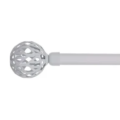 LUANCE Kit de tringle rideau extensible (L210 - L380 cm / D19 mm) Vintage mat Blanc Outlet