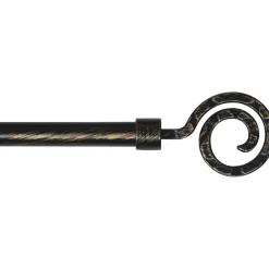 LUANCE Kit de tringle rideau extensible (L210 - L380 cm / D19 mm) Demeure Noir Outlet