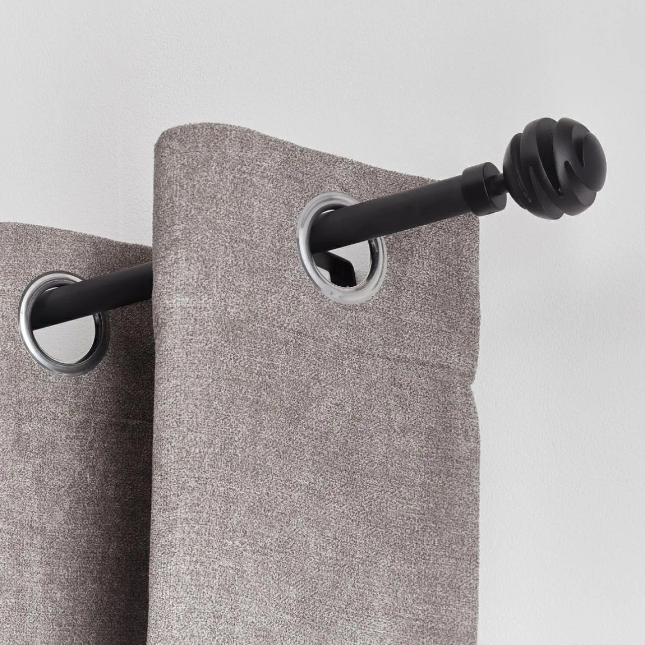 LUANCE Kit de tringle rideau extensible (L210 - L380 cm / D19 mm) Villalouise mat Noir Online